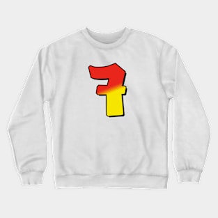 Number 7 red / yellow Crewneck Sweatshirt